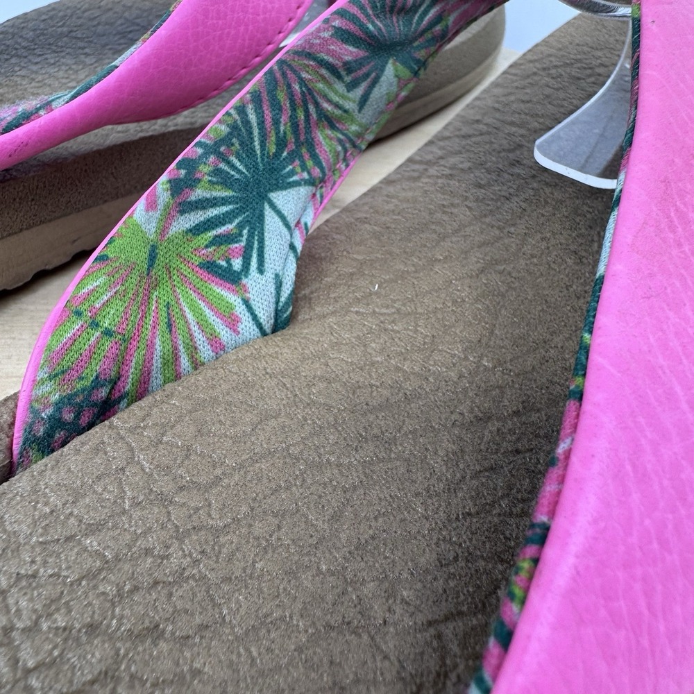 Sanuk Yoga Mat Flip Flops Womens 9 Bright Pink Comfort Beach Casual Sandals - Picture 5 of 12